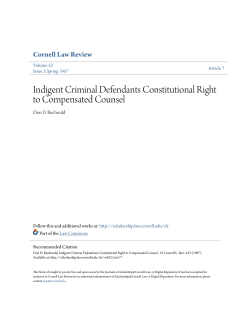 Indigent Criminal Defendants Constitutional Right to Compensated