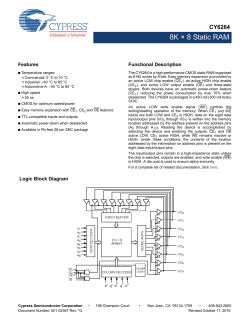 CY6264, 8K &times; 8 Static RAM