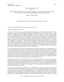 The Proclamation of 1763 - Office of Robert N. Clinton