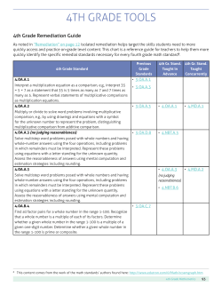 4TH GRADE Tools - Louisiana Believes