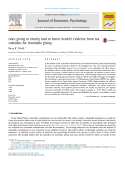 Does giving to charity lead to better health