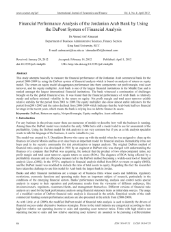 Financial Performance Analysis of the Jordanian Arab