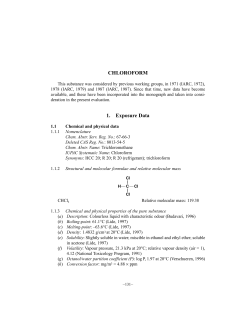 CHLOROFORM 1. Exposure Data