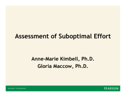 Assessment of Suboptimal Effort