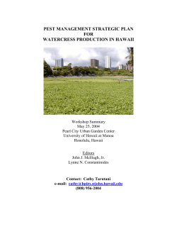 pest management strategic plan for watercress production in hawaii