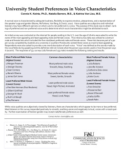 University Student Preferences in Voice Characteristics