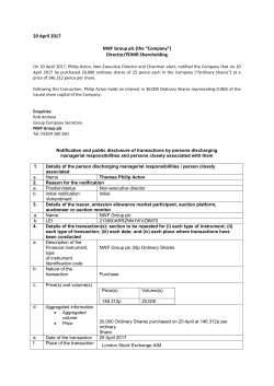 Director/PDMR Shareholding
