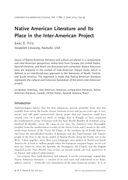 Native American Literature and Its Place in the Inter