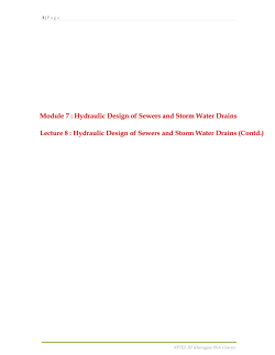 Hydraulic Design of Sewers and Storm Water Drains