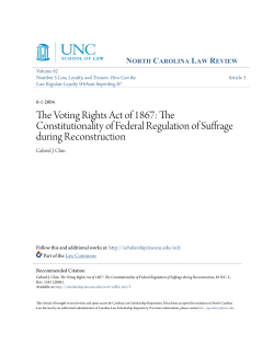 The Voting Rights Act of 1867: The Constitutionality of Federal