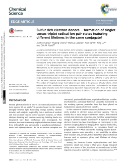 Sulfur rich electron donors &ndash; formation of singlet