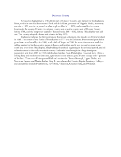 Delaware County Created on September 6, 1789, from part of