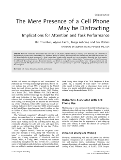 The Mere Presence of a Cell Phone May be Distracting