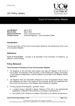 Court of Convocation Statute