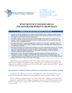 FY-2016-Proposed-Tax.. - DC Fiscal Policy Institute