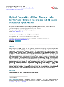 Optical Properties of Silver Nanoparticles for Surface Plasmon