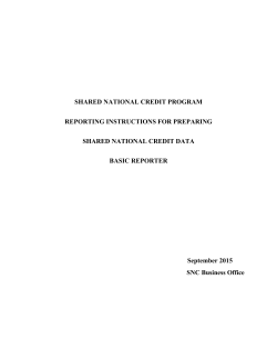 SHARED NATIONAL CREDIT PROGRAM REPORTING