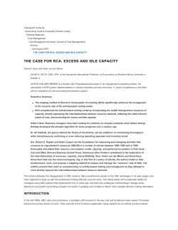 the case for rca: excess and idle capacity