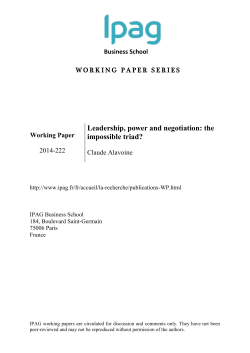 Leadership, power and negotiation: the impossible triad?