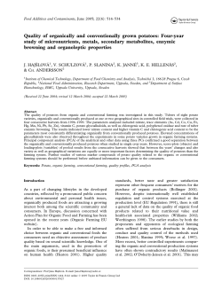 Quality of organically and conventionally grown potatoes: Four