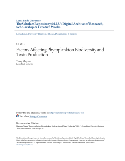 Factors Affecting Phytoplankton Biodiversity and Toxin Production
