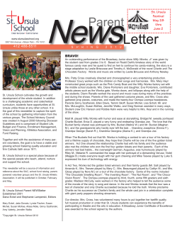 Letter - St. Ursula School