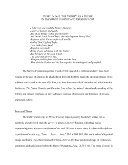 THREE IN ONE: THE TRINITY AS A THEME IN THE DIVINE