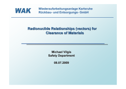Day 3-3 Vilgis Radionuclide Relationships for Clearance of Materials