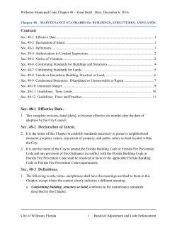 Contents Sec. 48-1 Effective Date. Sec. 48