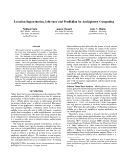 Location Segmentation, Inference and - Reality Commons