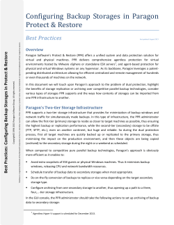 Configuring Backup Storages in Paragon Protect