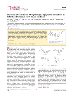 Discovery of Substituted 1 H-Pyrazolo [3, 4