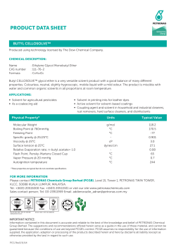 PDS - PETRONAS Chemicals Group Berhad