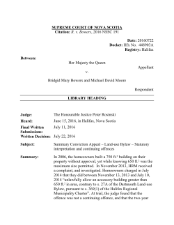 SUPREME COURT OF NOVA SCOTIA Citation: R. v. Bowers, 2016