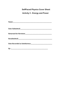 Energy and Power - msudenver physics