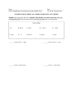 Simplifying Trig Expressions using TrigIDs Day