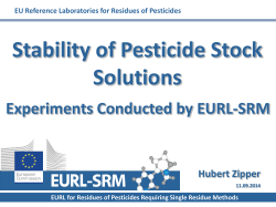 Stability of Pesticide Stock Solutions - EURL
