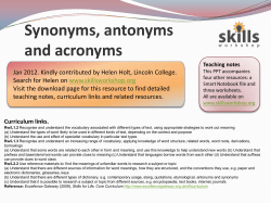 Synonyms, antonyms and acronyms