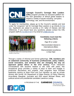 Carnegie New Leaders - Program Flyer