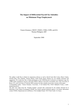 The Impact of Differential Payroll Tax Subsidies on Minimum