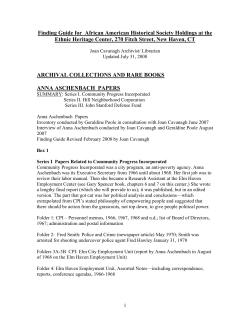 Finding Guide for African American Historical Society Holdings at
