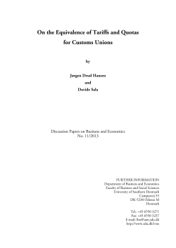 On the Equivalence of Tariffs and Quotas for Customs Unions