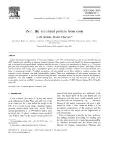 Zein: the industrial protein from corn