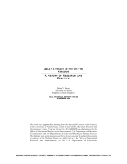 ADULT LITERACY IN THE UNITED KINGDOM A