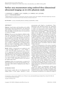 Surface area measurement using rendered threedimensional
