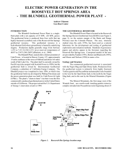 Electric Power Generation in the Roosevelt Hot Springs Area
