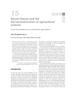 Social theory and the de/reconstruction of agricultural science