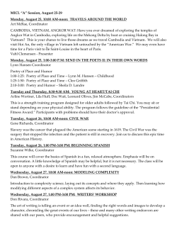 MICL &ldquo;A&rdquo; Session, August 25-29 Monday, August 25, 10:00 AM-noon