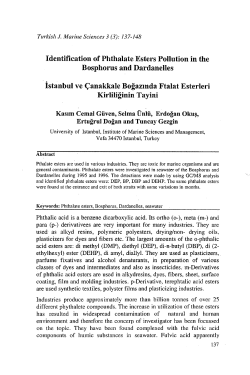 Identification of Phthalate Esters Pollution in the Bosphorus and
