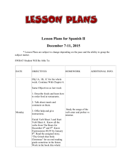 Lesson Plans for Week 16 2015